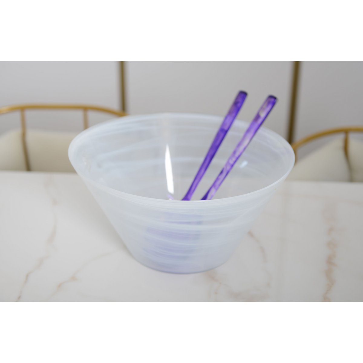 Witte conische kom 33x33x6.5 cm