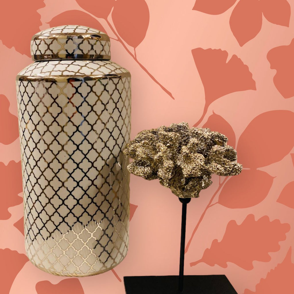 Keramische pot White Gold (Big Size: H*35 W*15)