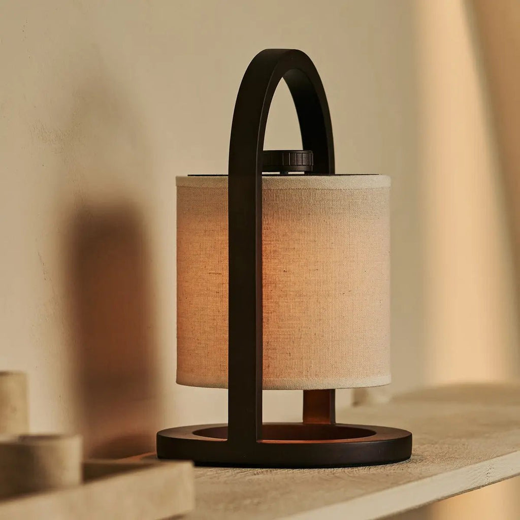 River Donkerbruine Draadloze Houten Lamp – Oplaadbaar & Dimbaar