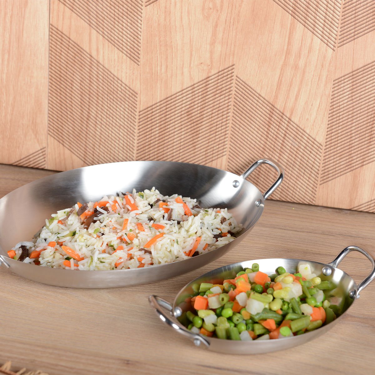 Mini mat ovale pan met twee rondes 25x18,5x3,2 cm