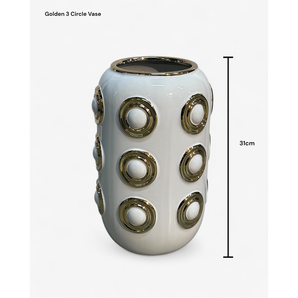 Gouden vaas met 3 cirkels (CV11617-12-CA-205321-WIT)