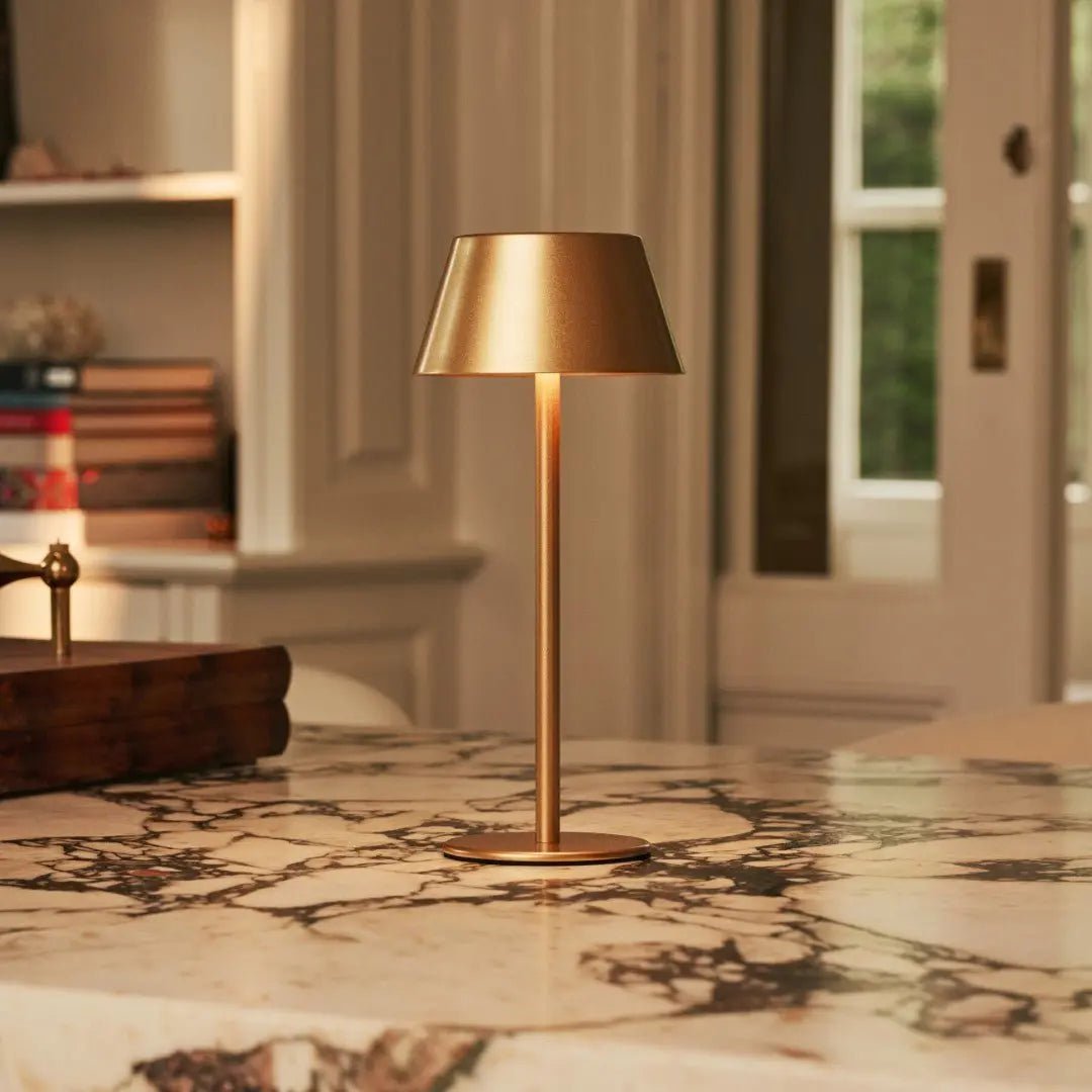 Milou Gold - tafellamp zonder kabel L Modern, Design & 3 Light Modi