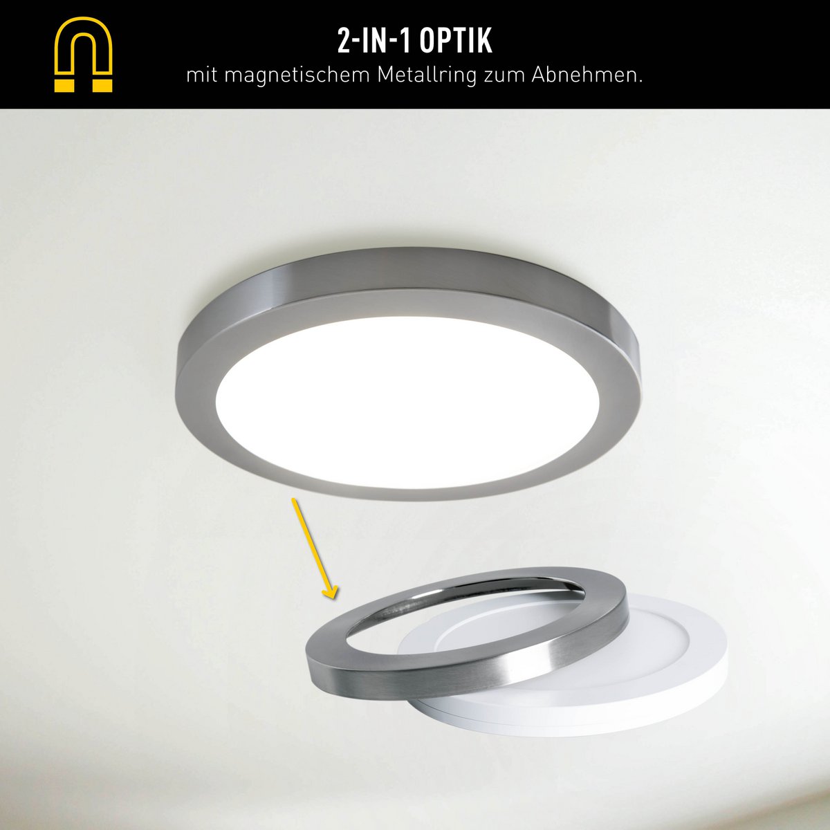 Liv · Metalen plafondlamp — chroom