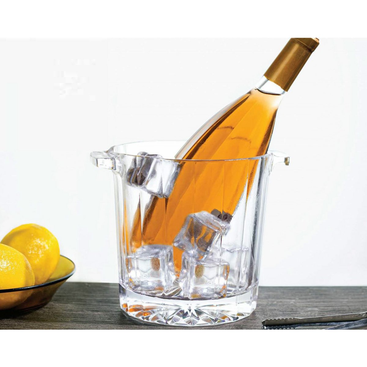 Glazen emmer in transparant glas 2.22L