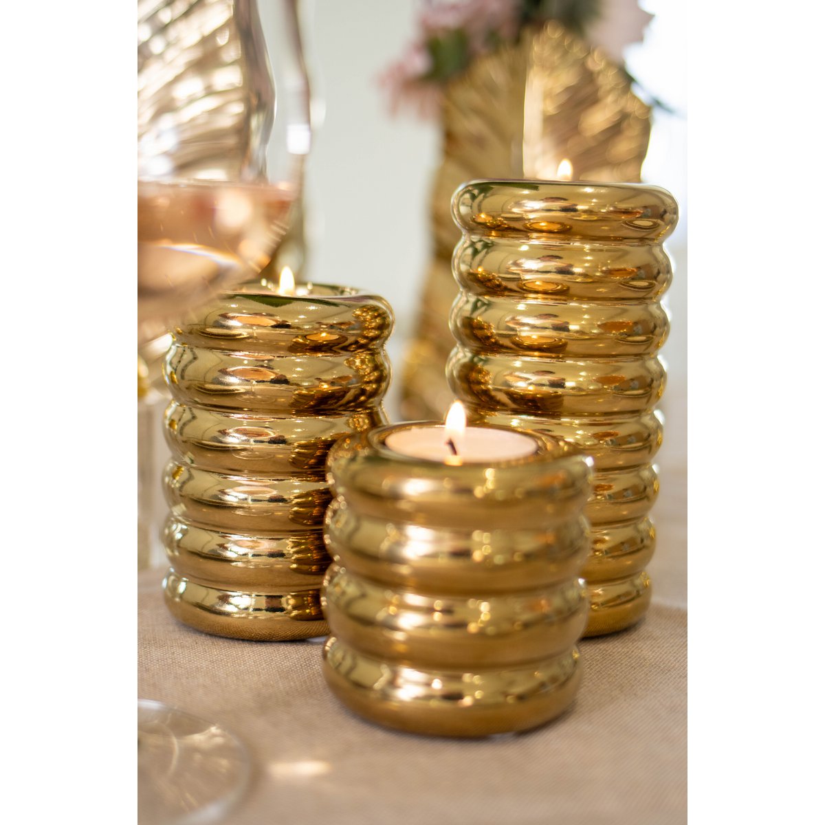 Gouden keramische kandelaars - veel 3