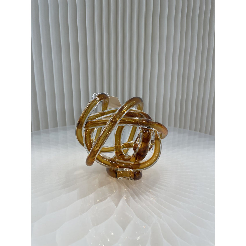 Gele glasknoop (klein) Diameter: 11cm