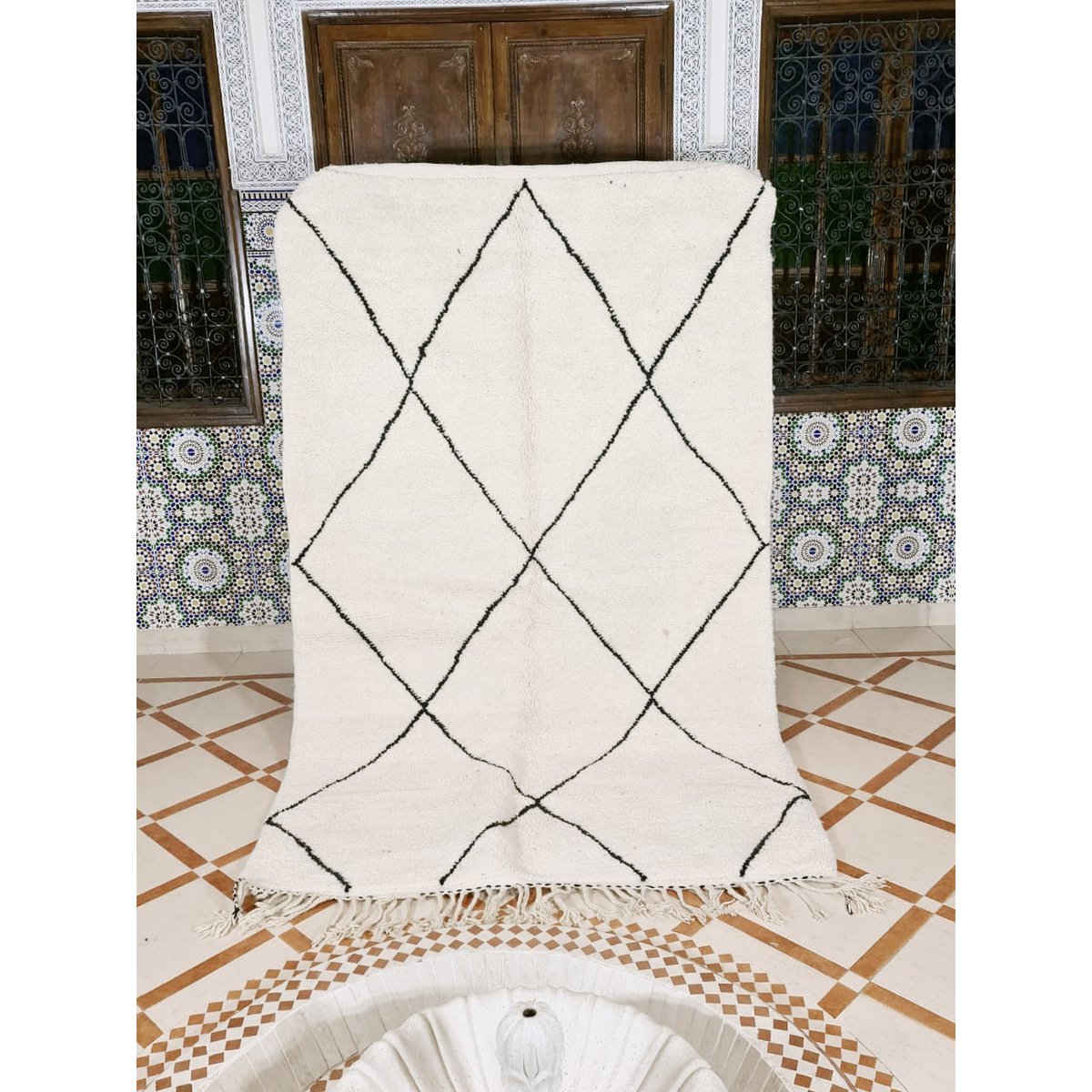 Berber vloerkleed Beni Ouarain zuivere wol 163 x 271 cm