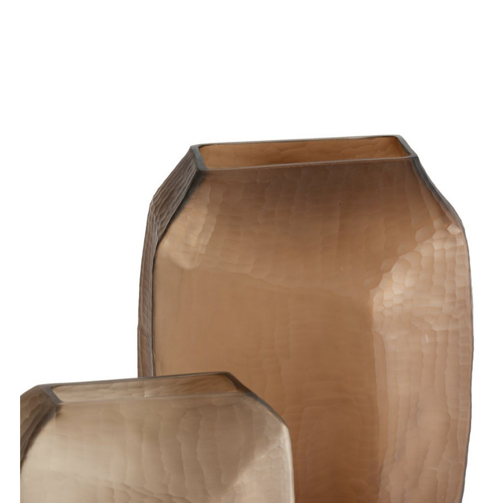 Bruine glazen vaas (v14686-380chocolade)