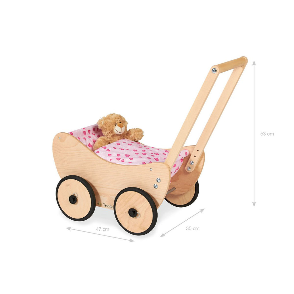Dolls Pram "Trixi", natuurlijk, 2 delen