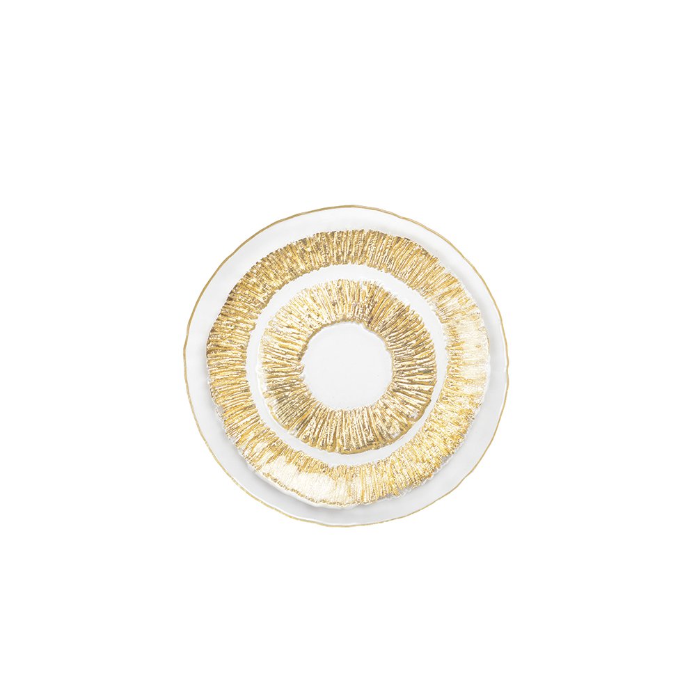 Gouden broodplaat 17x17x2cm - zon