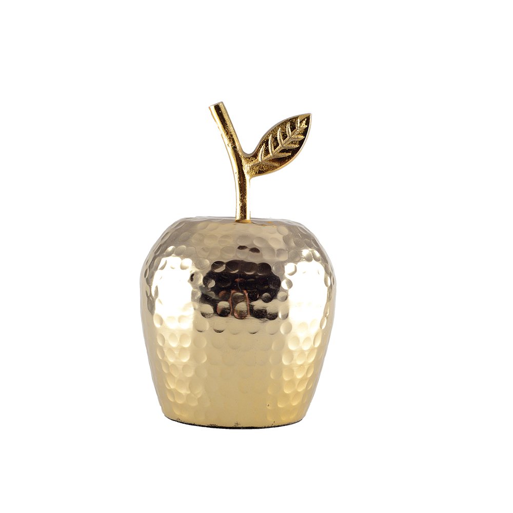Gouden decoratieve appel 12,5x12.5x19cm