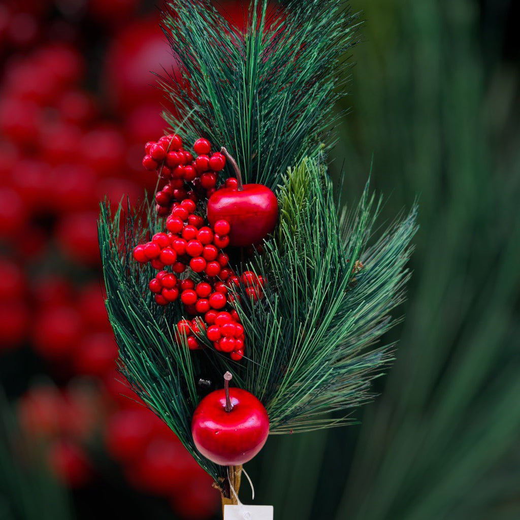 Appel kerstbloemcombinatie  | Zijden kunstbloem | Lengte 61cm  1pcs