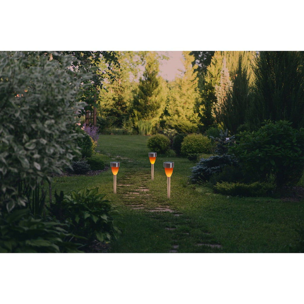 6 Set LED LED Solar Outer Light met aarde spies gemaakt van roestvrijstalen gekleurd metaal en plastic, met geïntegreerde LED