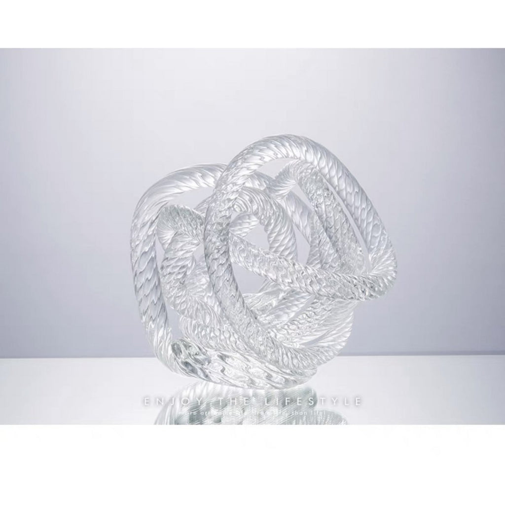 Middelgrote geknoopte glazen sculptuur (M) Diameter: 15 cm