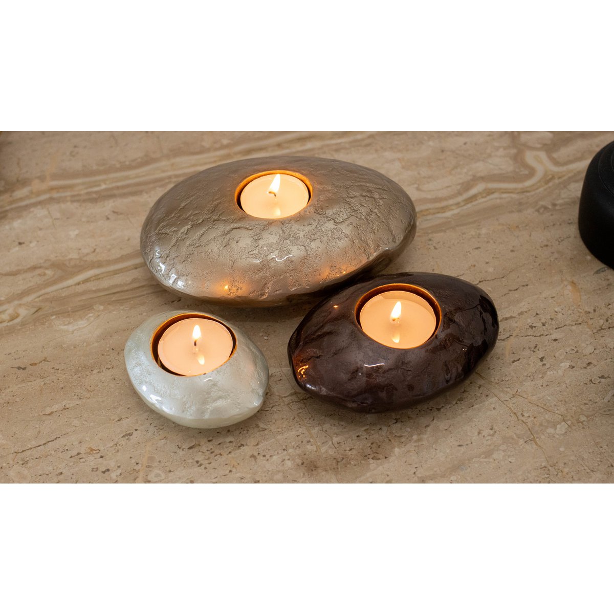 8x6.5x3,5 cm witte aluminium kandelaar