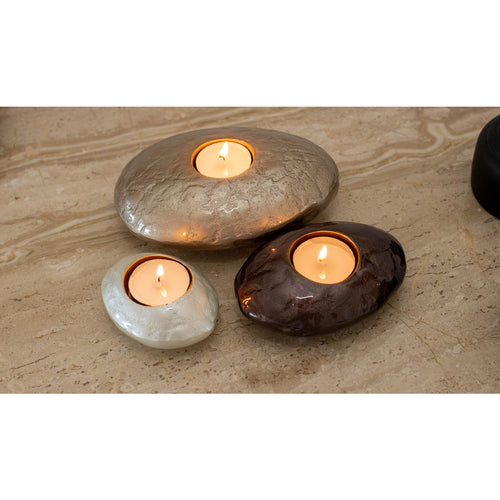 8x6.5x3,5 cm witte aluminium kandelaar