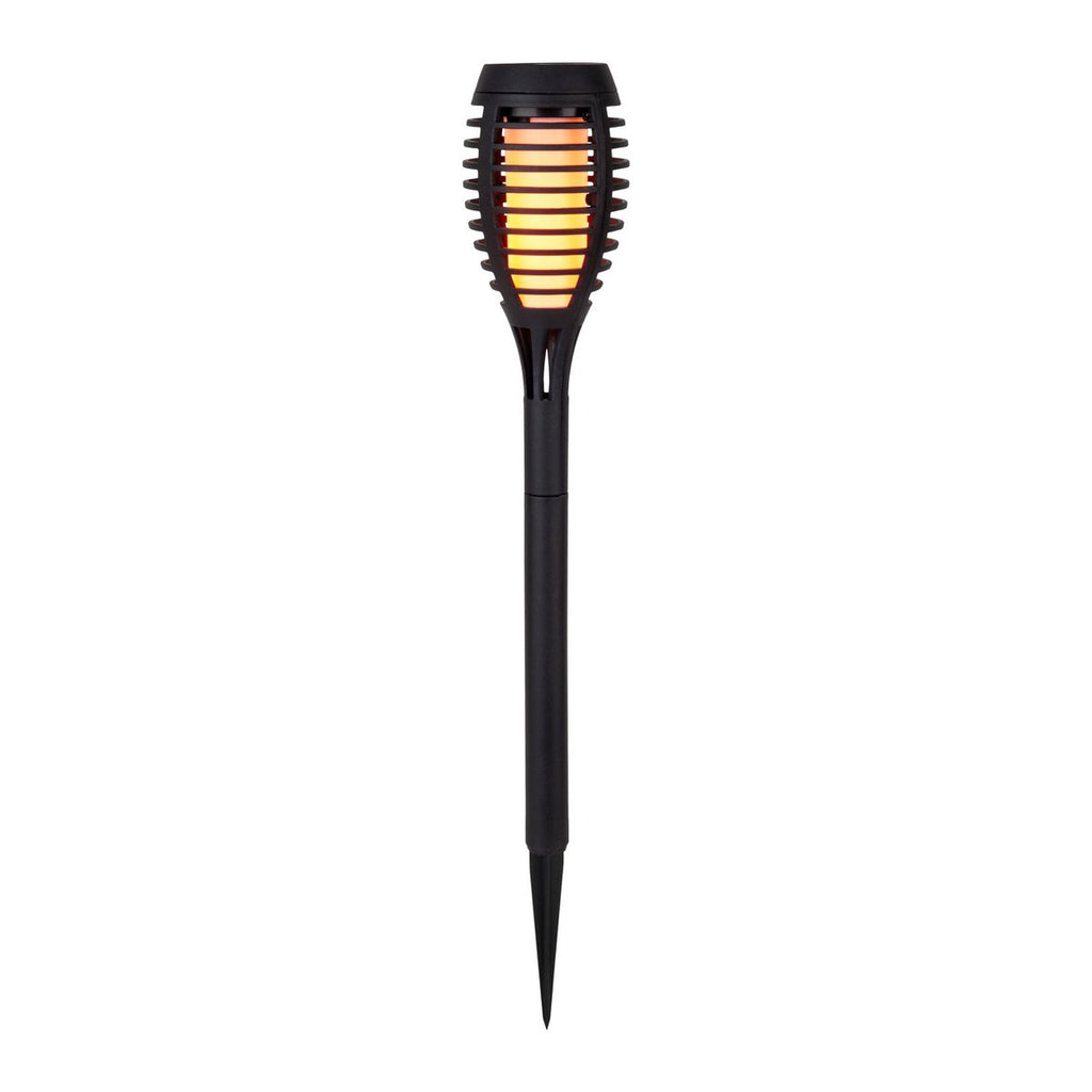 5 Set LED -aarde spies "Torch" 45 cm gemaakt van grijs plastic, met geïntegreerd LED, zonnelampje voor buiten