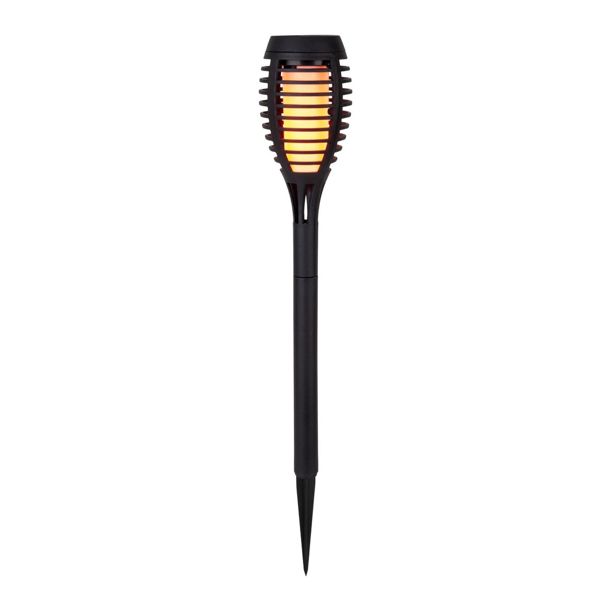 5 Set LED -aarde spies "Torch" 45 cm gemaakt van grijs plastic, met geïntegreerd LED, zonnelampje voor buiten