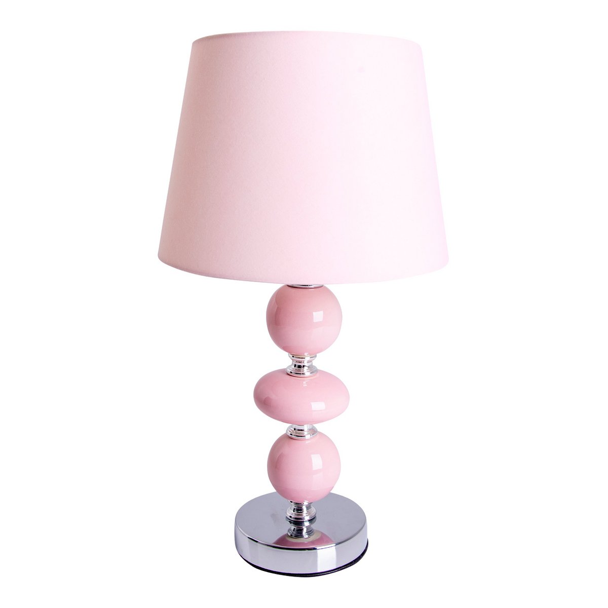 Liv · Houten tafellamp met linnen kap — roze