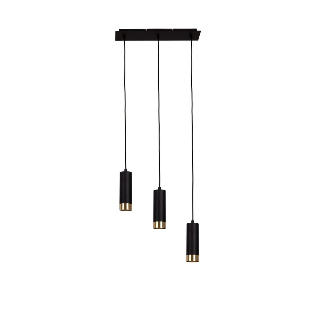 3 hanglamp "Fridu" gemaakt van metaal in Matt Black, met Gu10 -basis, 48 cm lang