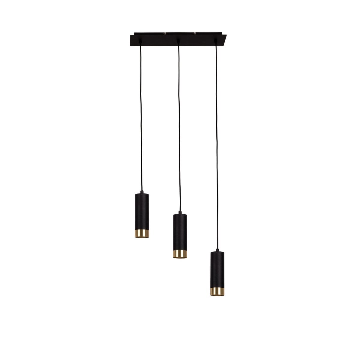 3 hanglamp "Fridu" gemaakt van metaal in Matt Black, met Gu10 -basis, 48 cm lang