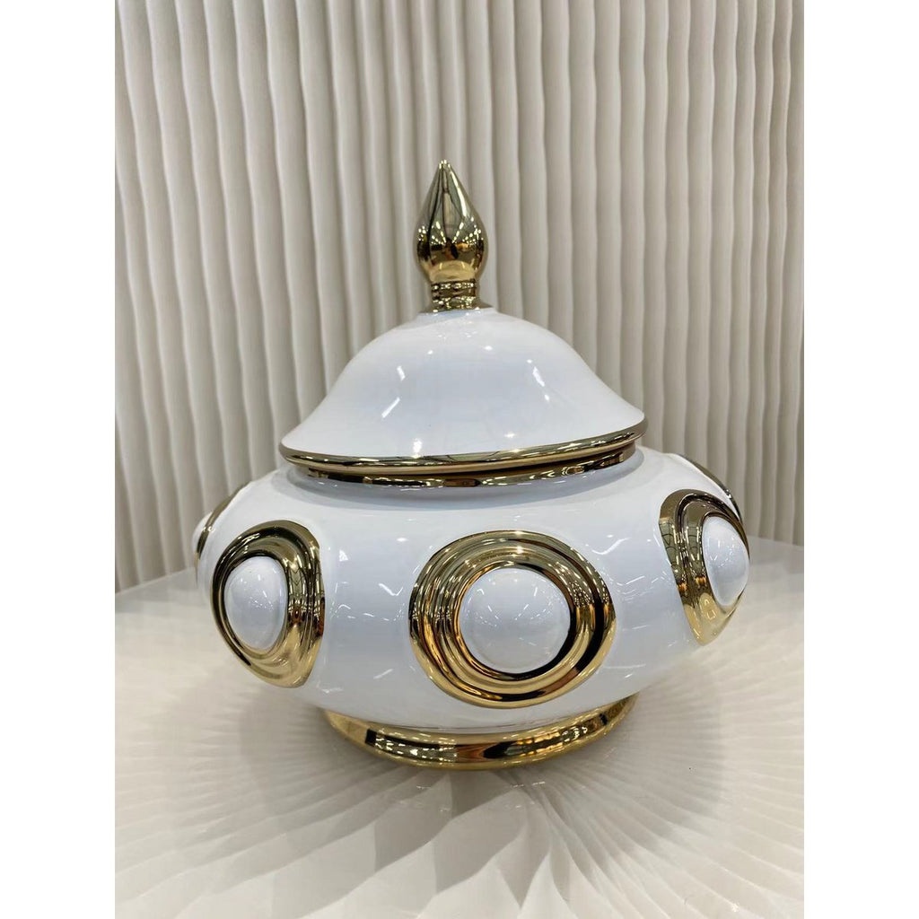 Gouden cirkel gemberpot (CF8146-9WIT)