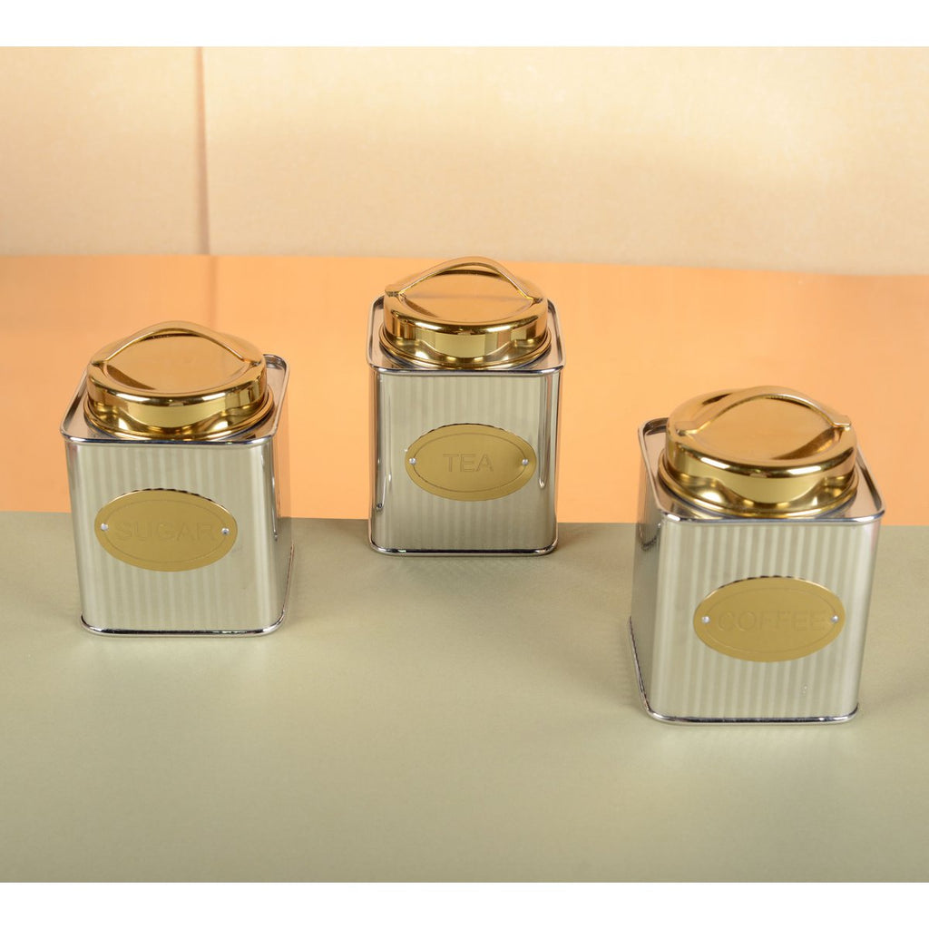 Zilveren en gouden thee doos 10x10x10cm