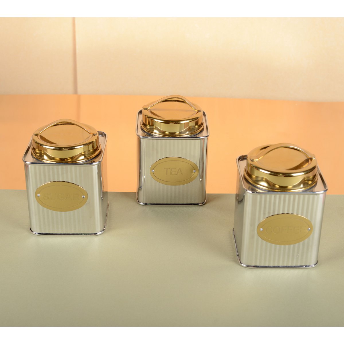 Zilveren en gouden thee doos 10x10x10cm