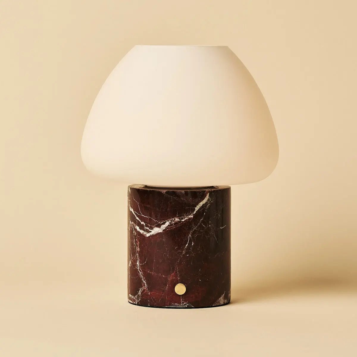 OSTADE ROOD / ROSSO Levanto - Unieke marmeren oplaadbare tafellamp met 3 lichte kleuren en dimfunctie