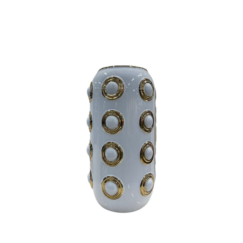 Gouden vaas met 4 cirkels (CV11617-14WIT)