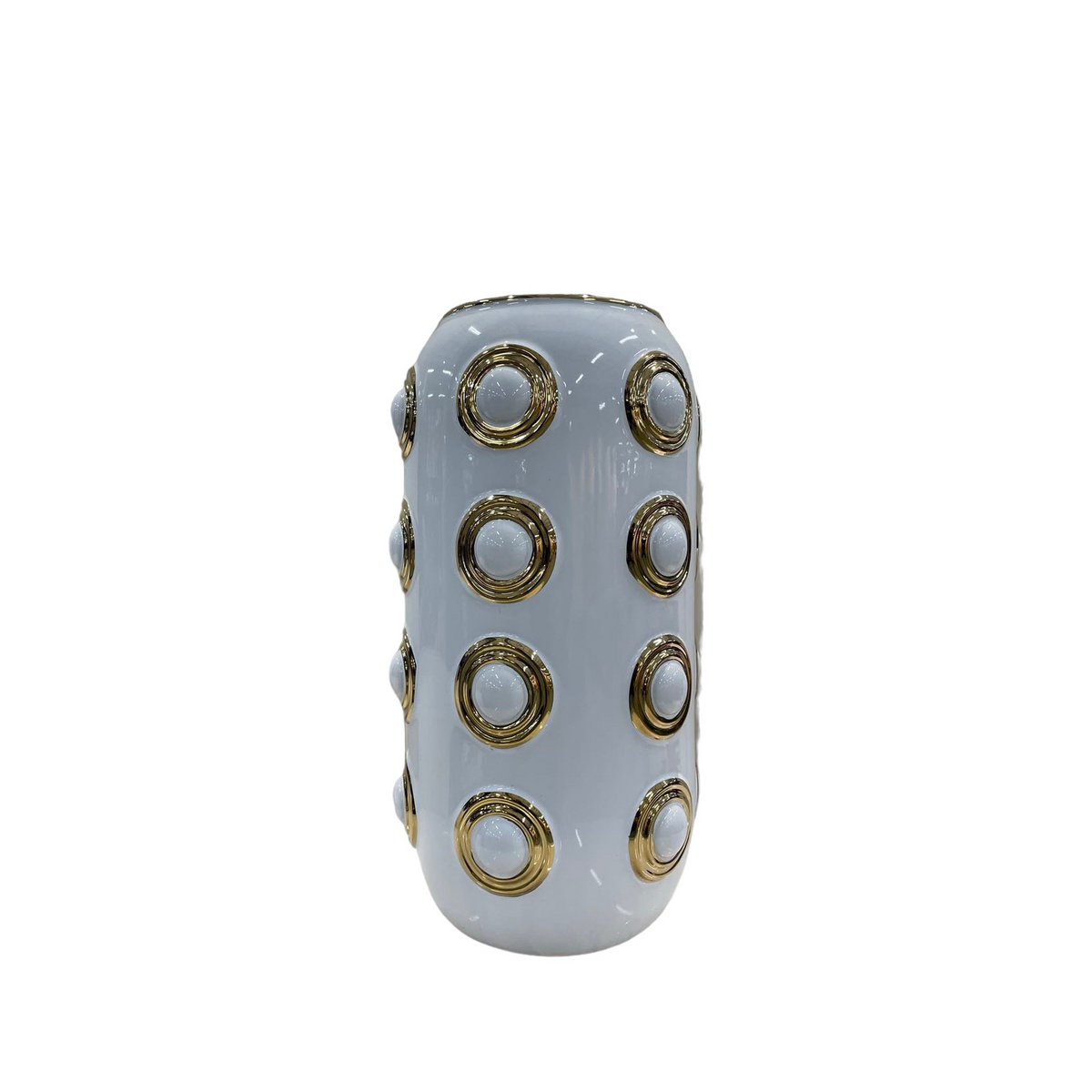 Gouden vaas met 4 cirkels (CV11617-14WIT)