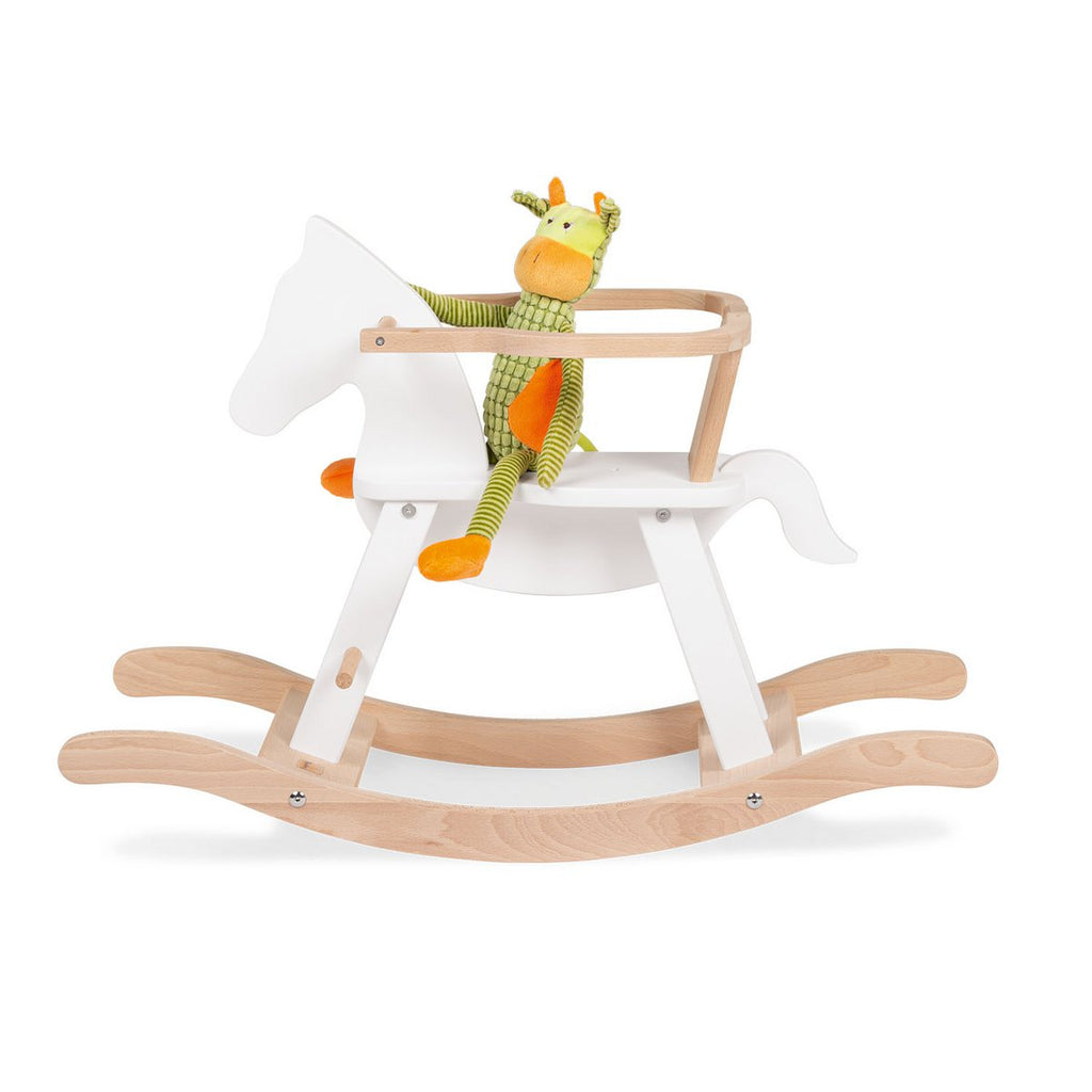 Rocking Horse "Pinolino" met ring, wit/natuurlijk
