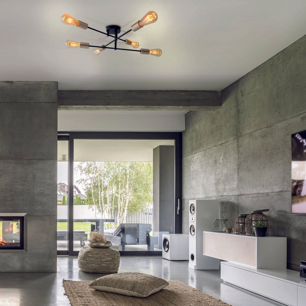 Liv · Houten plafondlamp — zwart