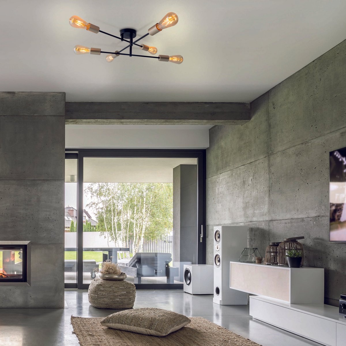 Liv · Houten plafondlamp — zwart
