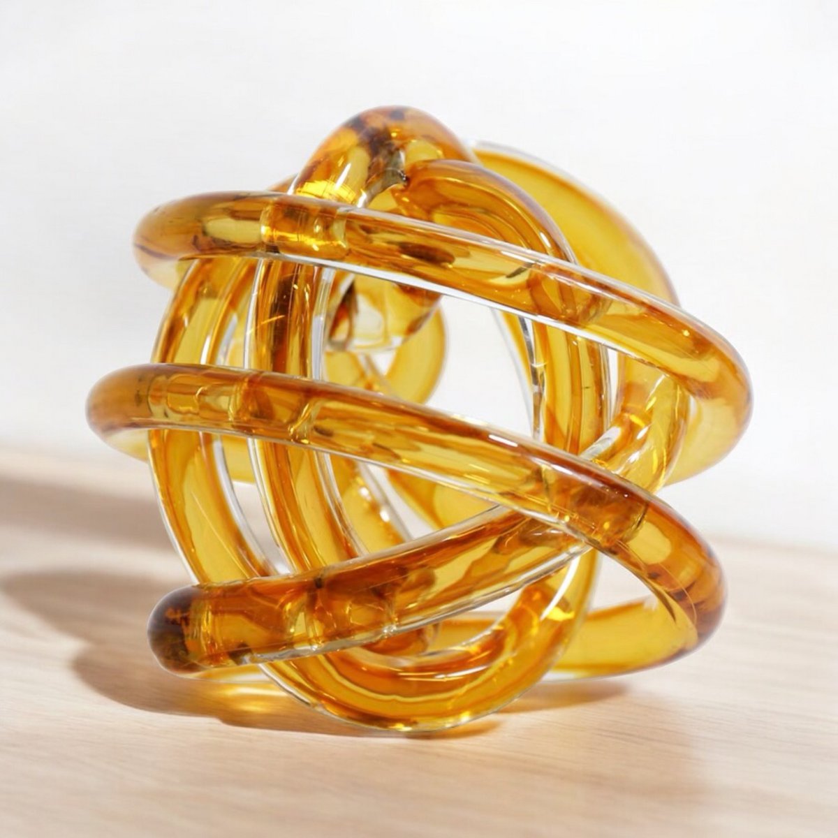 Gele glasknoop (klein) Diameter: 11cm