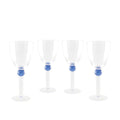 Wijnglazen met blauwe diamantvoet - veel van 4