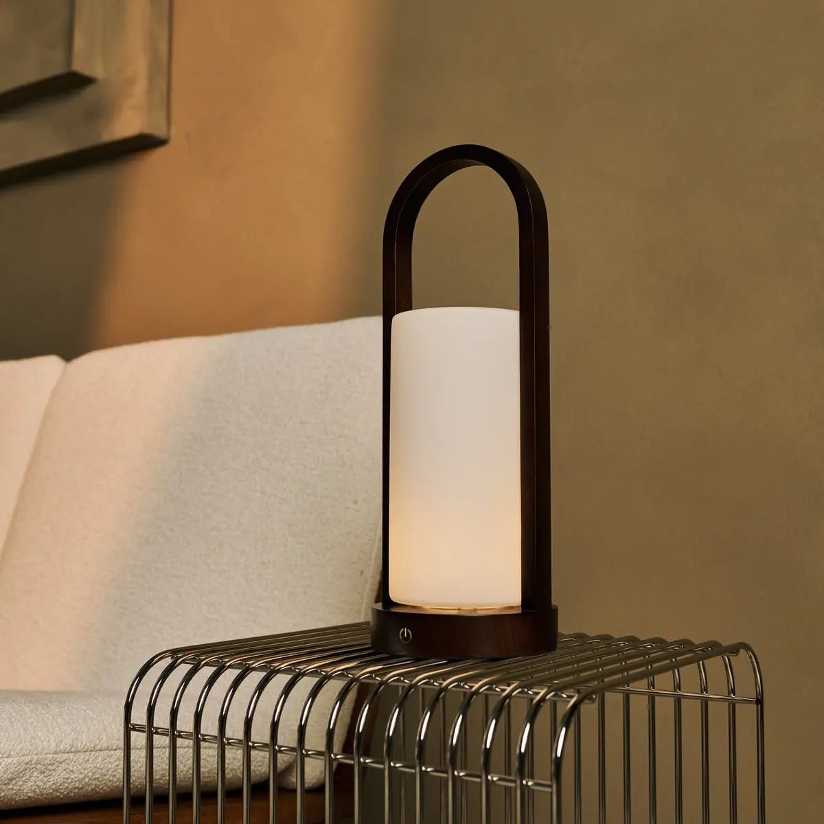 Evie Donkerbruine Oplaadbare Houten Tafellamp – Dimbaar & Snoerloos