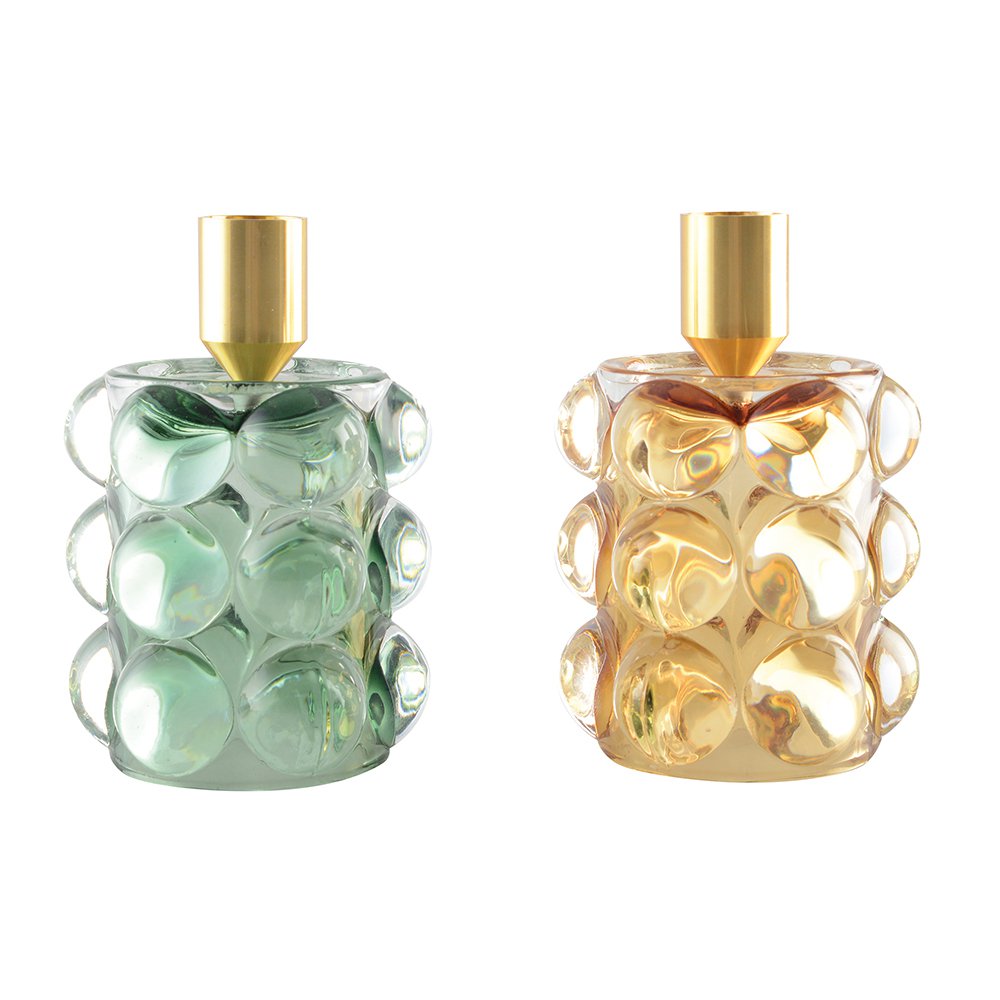 Gele en groene bubbel kandelaars - veel 2