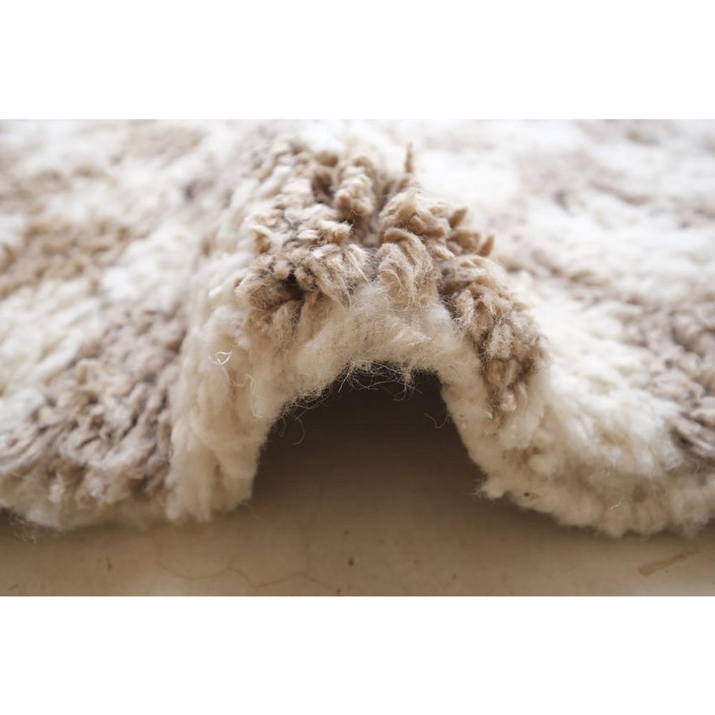 Berber wollen tapijt voor geruite wol 110 x 146 cm