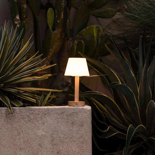 Zoë Lichtbruine Houten Oplaadbare Tafellamp | Dimbaar, USB-C, batterijduur van 80 uur