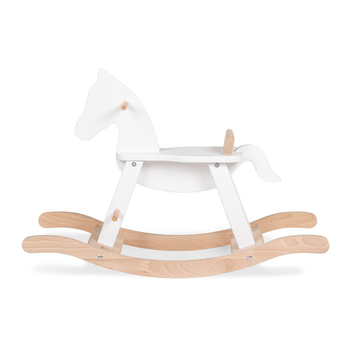 Rocking Horse "Pinolino" met ring, wit/natuurlijk