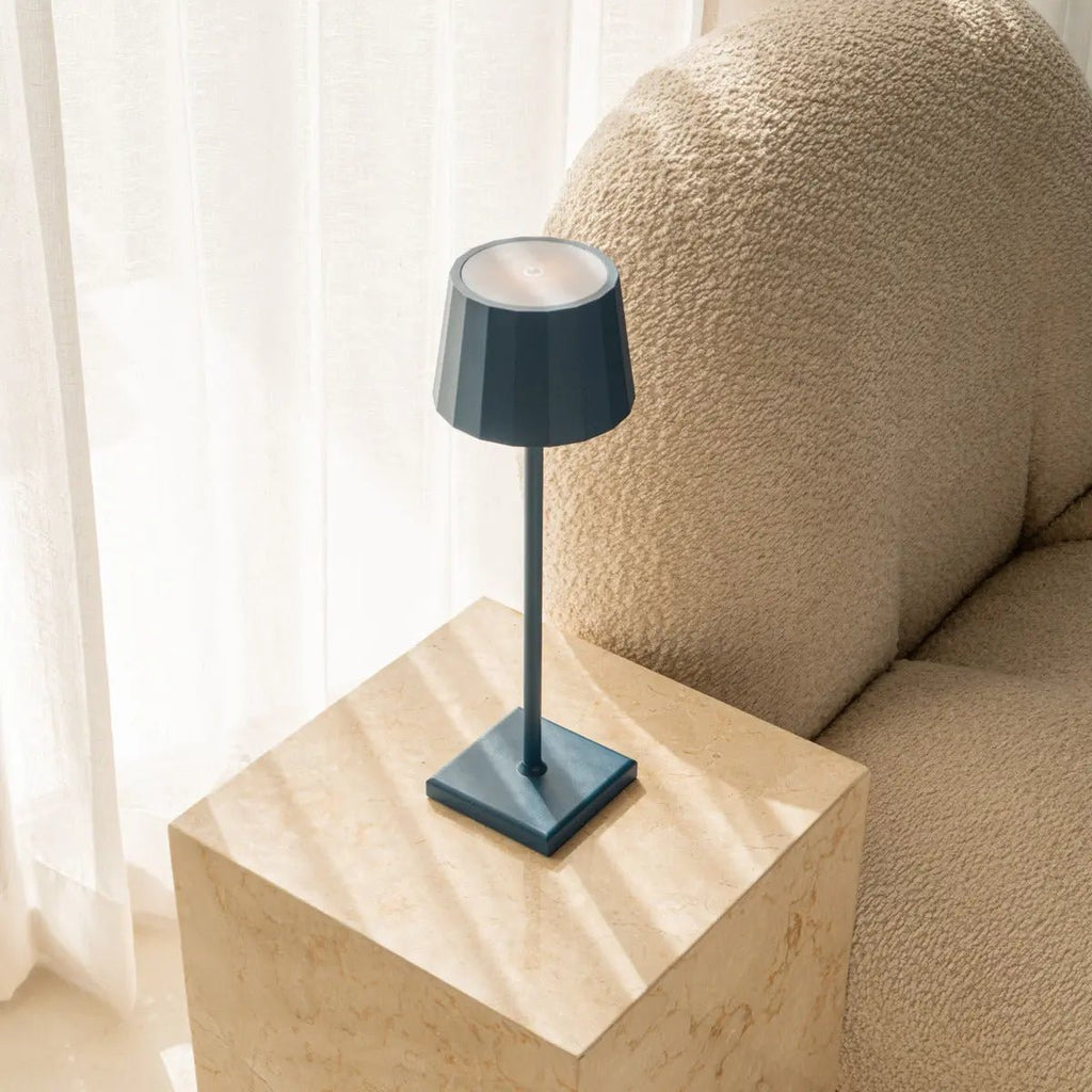 Wouter delftware blauw oplaadbare tafellamp-draadloos opladen, dimable, 120 uur batterijduur