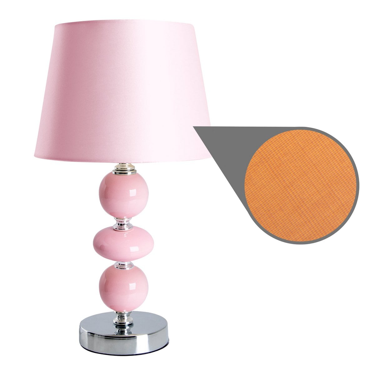 Liv · Houten tafellamp met linnen kap — roze