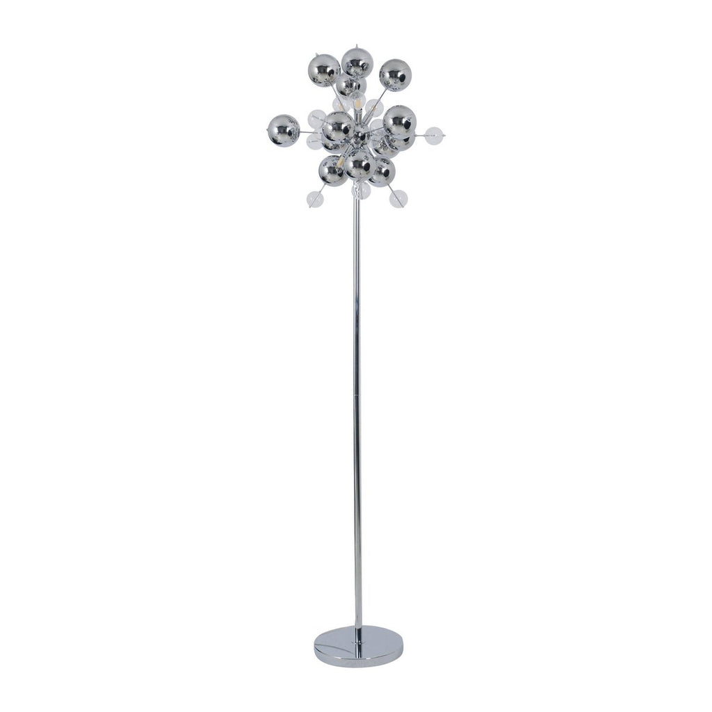 Liv · Houten vloerlamp — chroom