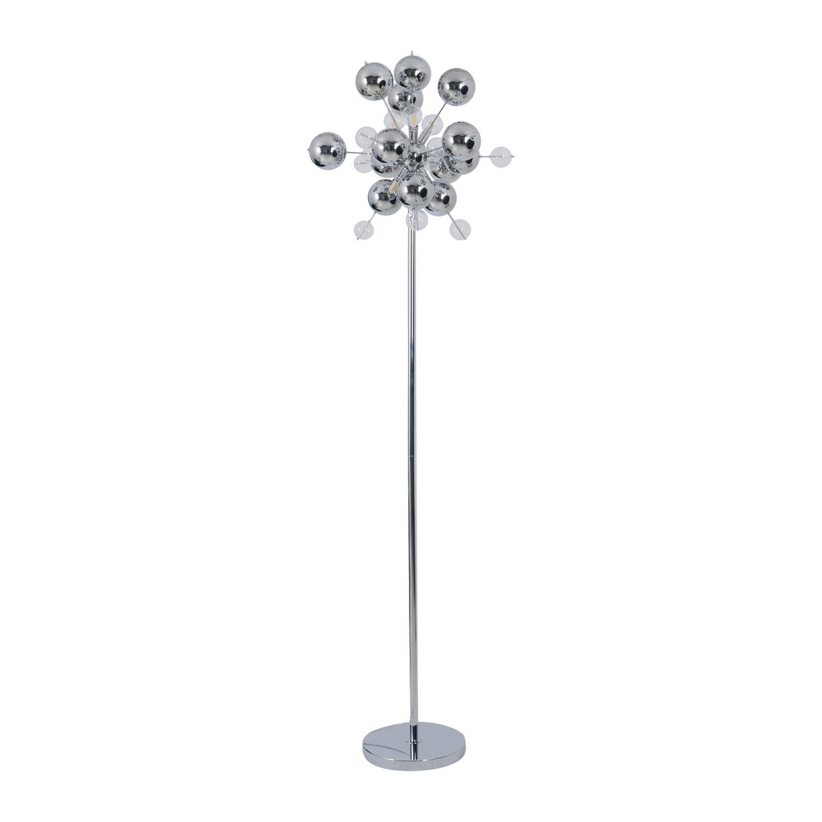 Liv · Houten vloerlamp — chroom