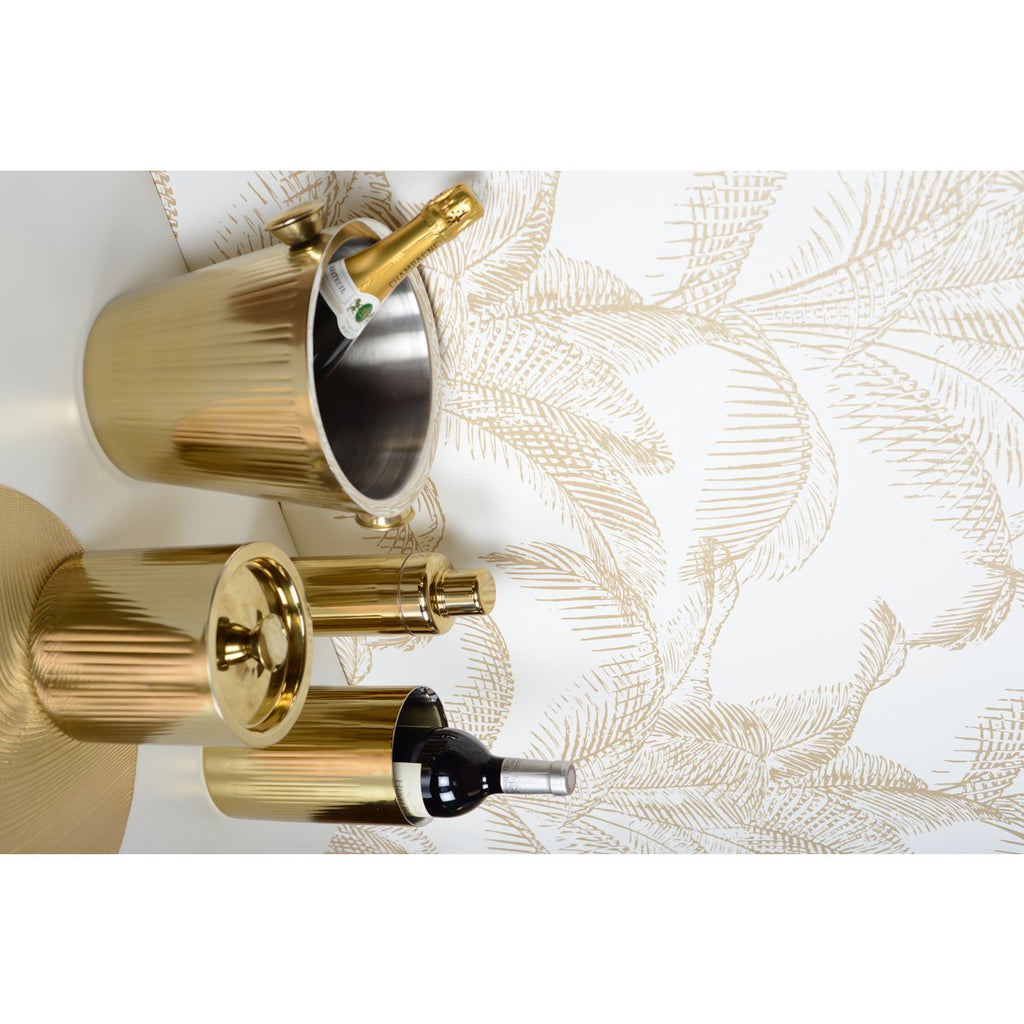 Huidige -vormige gouden wijnkoeler