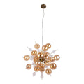 Hanger lamp "explosie" barnsteen gemaakt van metaal en glas, G9 -versies, hangende lamp voor eetkamer, woonkamer, gang of kantoor, hangende lamp ØCA. 65 cm