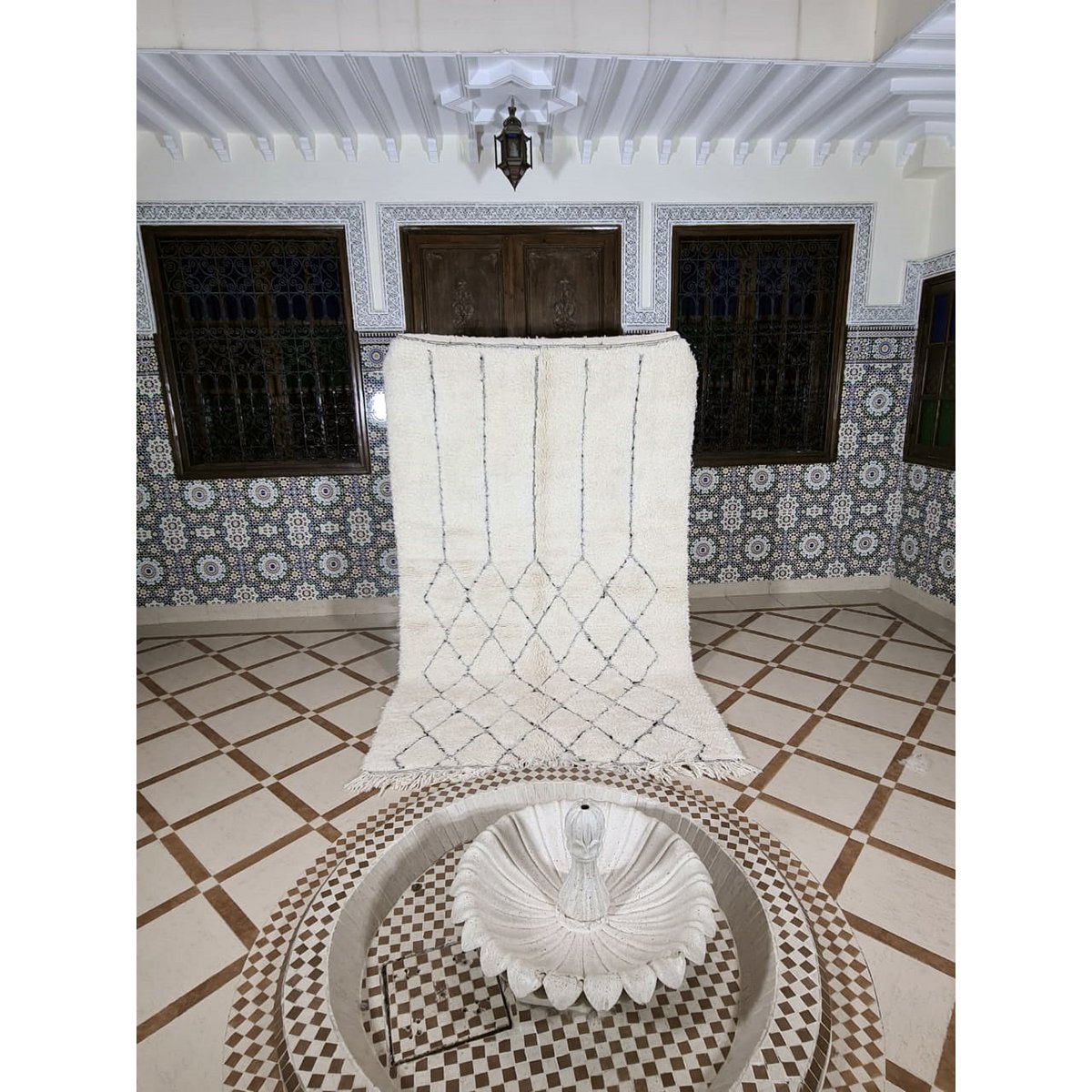 Berber vloerkleed Beni Ouarain zuivere wol 157 x 265 cm