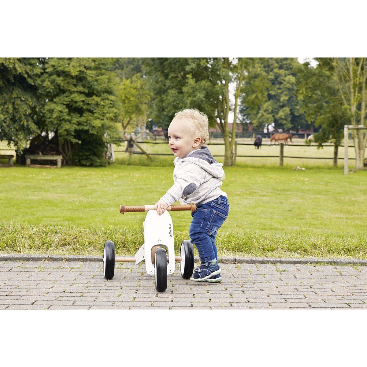 Mini driewieler "Charlie", wit/natuurlijk