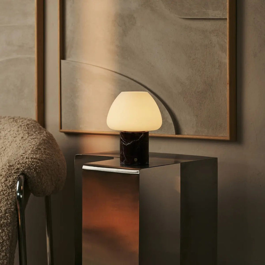 Ostade Black / Nero Marquina - Uniek oplaadbare marmeren tafellamp met 3 lichte kleuren en dimfunctie